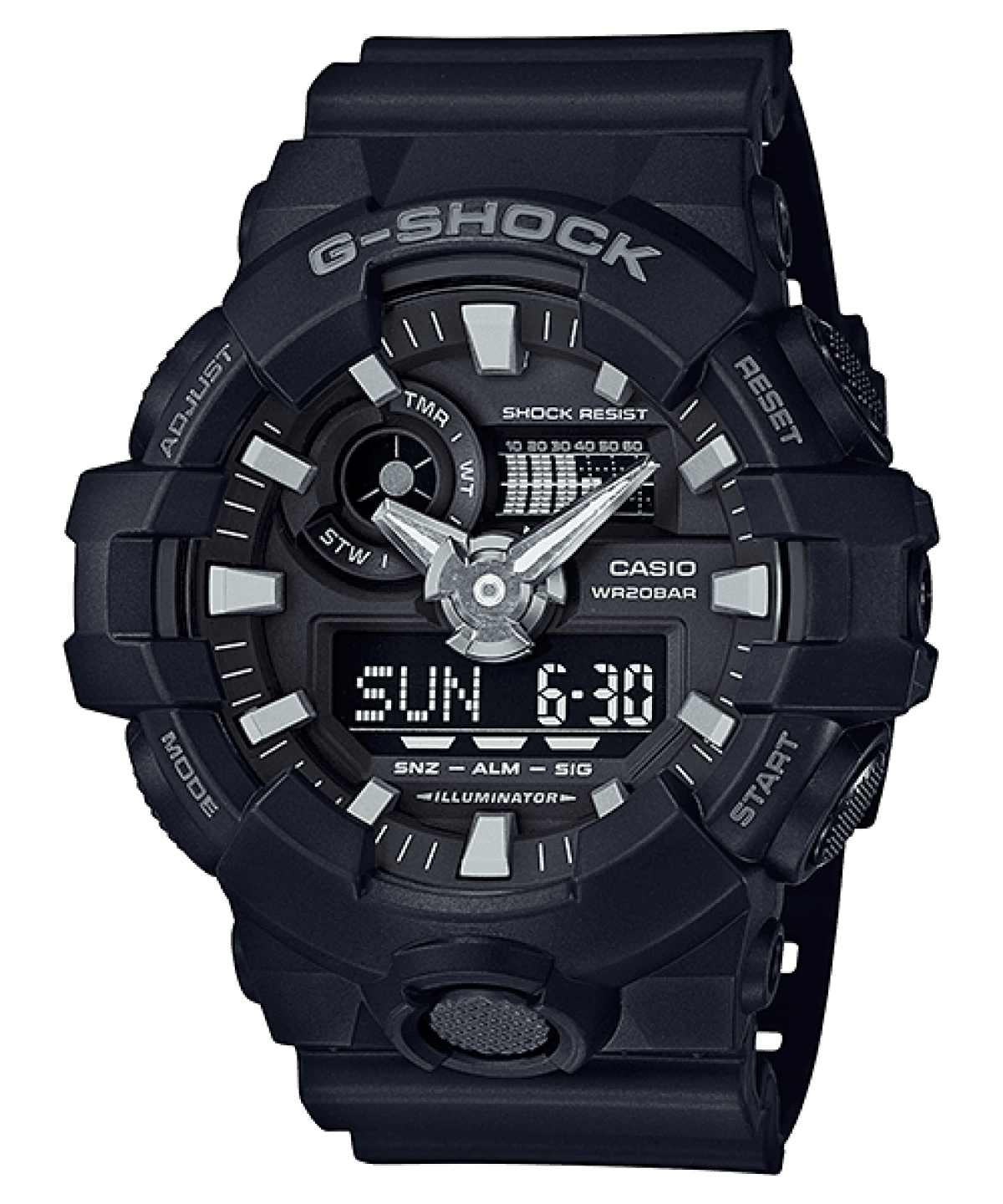 Casio G-SHOCK GA-700 (GA-700-1B) de frente
